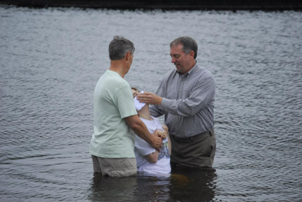 Brantley being baptized 5-5-13