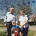 Grandmaw, Grandpa, and Brantley on Scooter 1998 Thumbnail