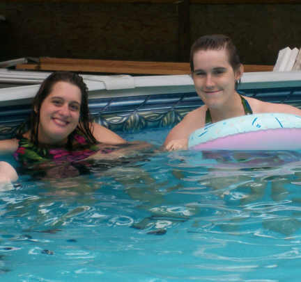 Maria and Brantley in the pool 9-11-10