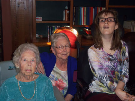 Nana, G-mall, and Brantley at Nana's birthday party 11-29-14